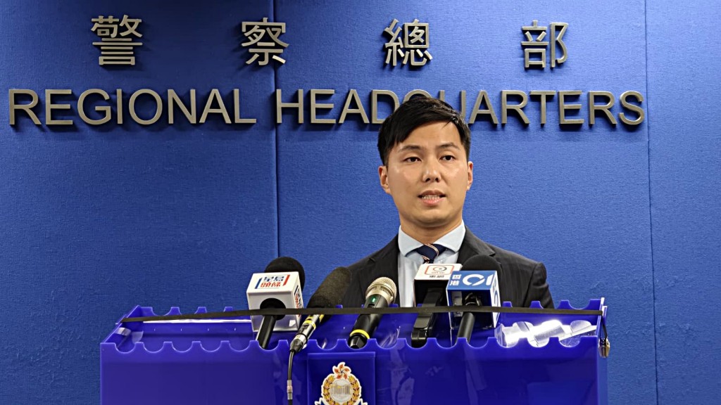 新界北總區反三合會行動組高級督察何安生。黃文威攝 新界北總區反三合會行動組高級督察何安生。黃文威攝