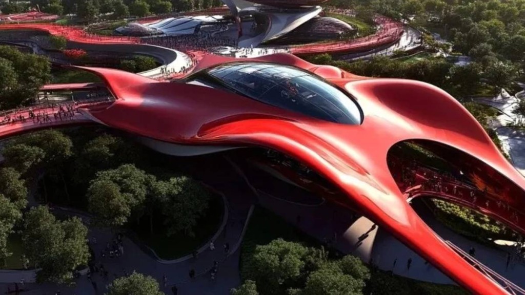  北京的法拉利世界娛樂綜合體項目概念圖。小紅書@只在此通州