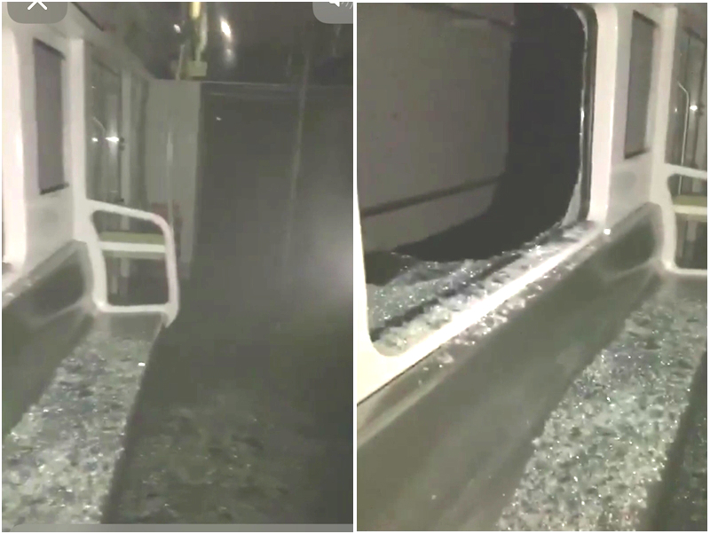重慶輕軌環線下午有列車脫軌。網上圖片