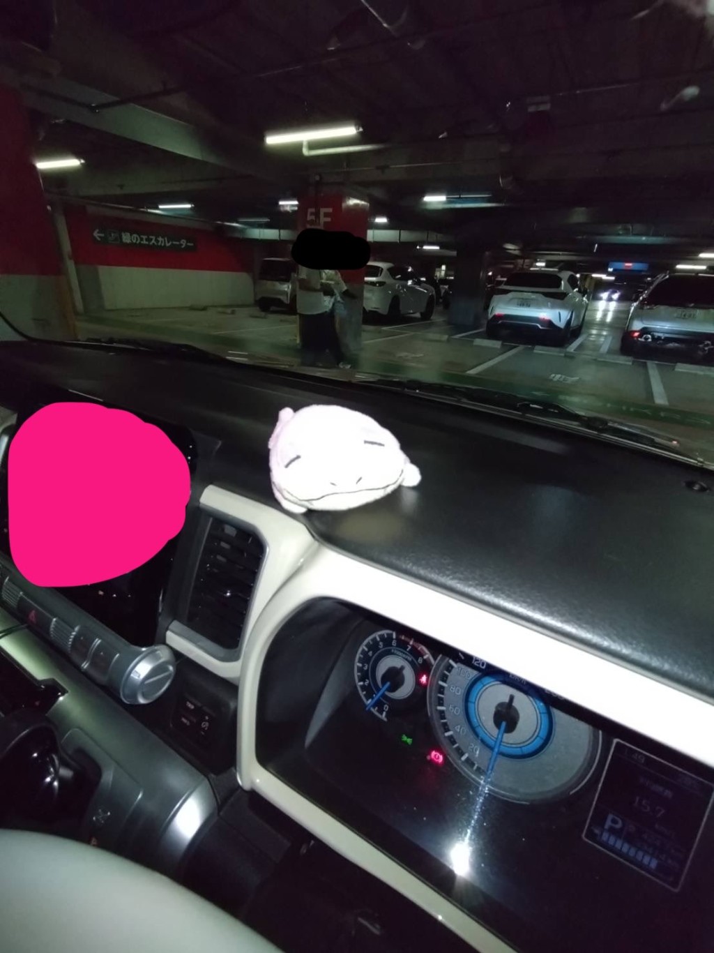 外公帶着呆呆獸開車外出。 X@minthkj