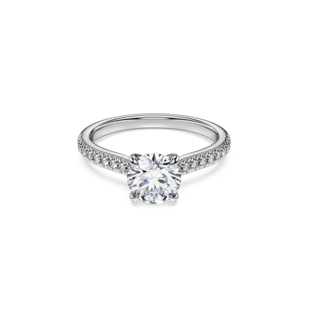 Swarovski Created Diamonds solitaire 18K白金鑲1.2卡實驗室培育鑽石指環。（$17,000）