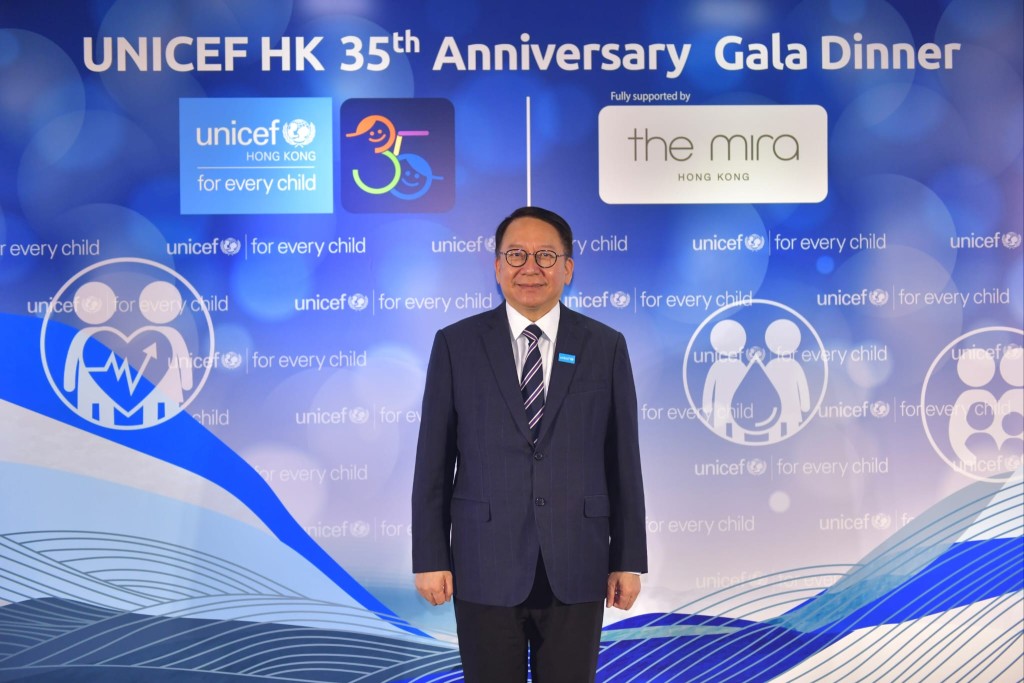 政务司司长陈国基出席联合国儿童基金香港委员会35周年慈善晚宴。陈极彰摄