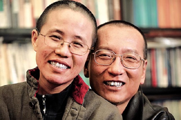 劉曉波（右）與妻子劉霞