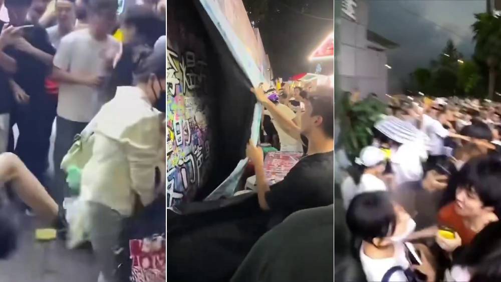 重慶時代峰峻總部爆衝突，TFBOYS師弟遭直播主圍堵辱罵，女粉絲護駕遇襲受傷。
