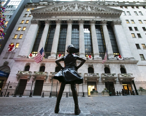 紐約「無畏女孩」銅像。AP