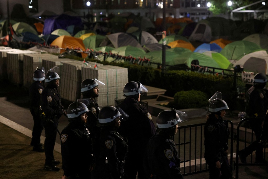 警方今年4月進入哥大校園清場。路透社