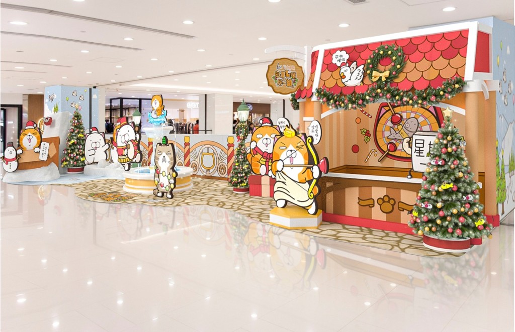  穿起圣诞装束的白烂猫玩转白烂博物馆。(海港城LCX)