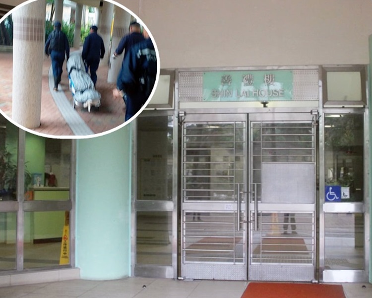 案發後仵工移走死者遺體(小圖)。 資料圖片