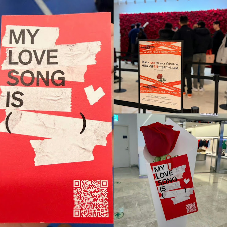 BTS在情人節於商場大送玫瑰,並舉辦分享情歌活動造勢。 BTS在情人節於商場大送玫瑰,並舉辦分享情歌活動造勢。
