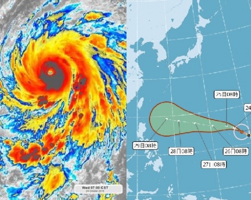 「玉兔」今早已增強為超強颱風,逐漸靠近台灣。