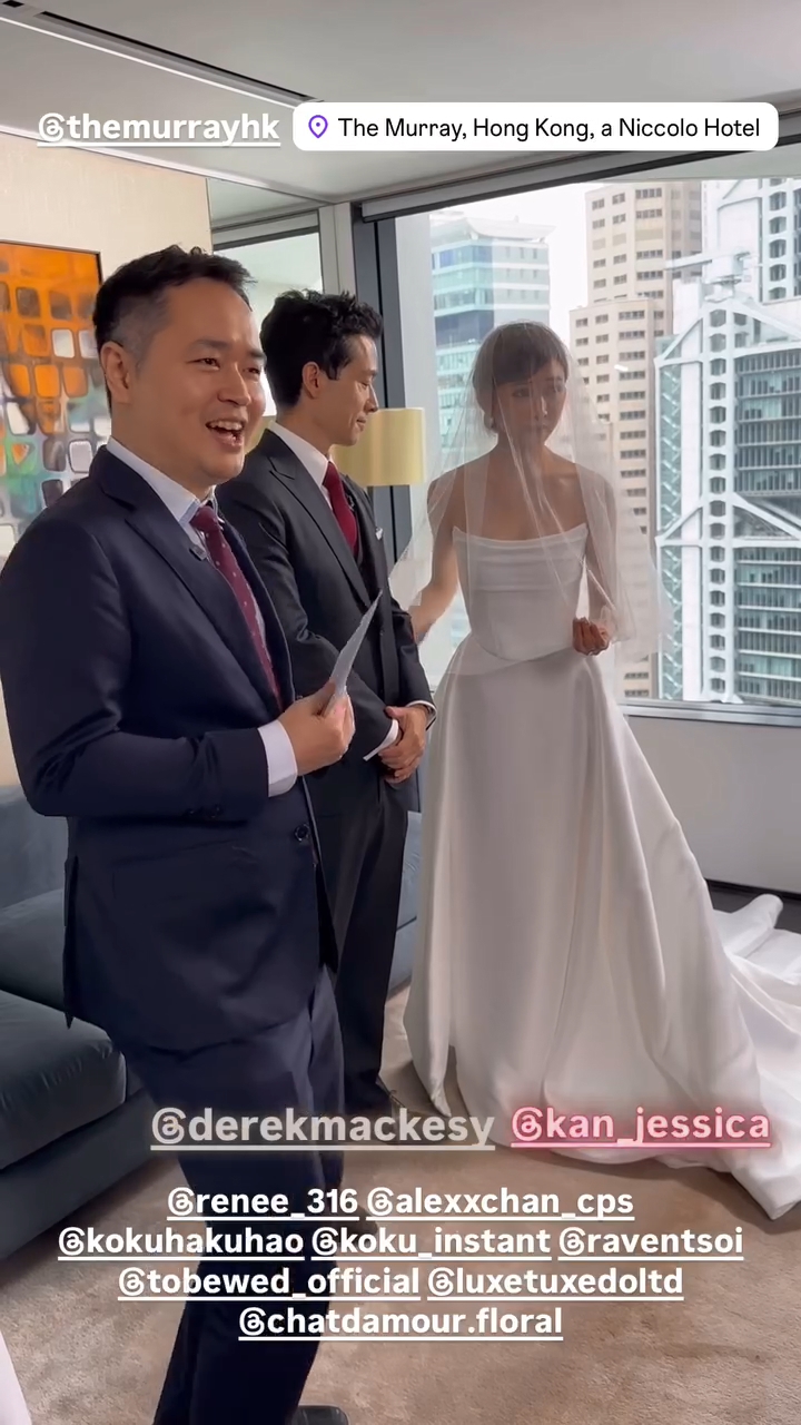 簡淑兒和麥大力在香港亦有簽紙儀式。 簡淑兒和麥大力在香港亦有簽紙儀式。
