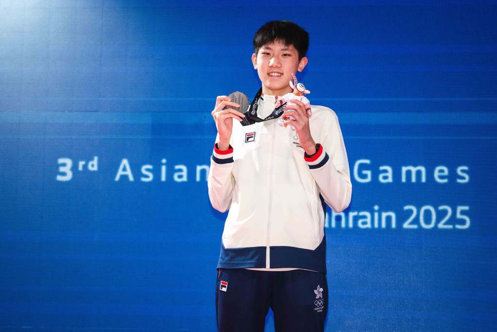 吳羽倫在男子200米蛙泳掛銀。港協暨奧委會圖片 吳羽倫在男子200米蛙泳掛銀。港協暨奧委會圖片