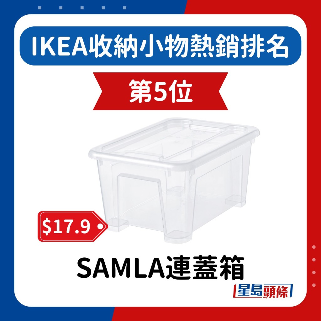 第5位：SAMLA连盖箱（透明），售$17.9