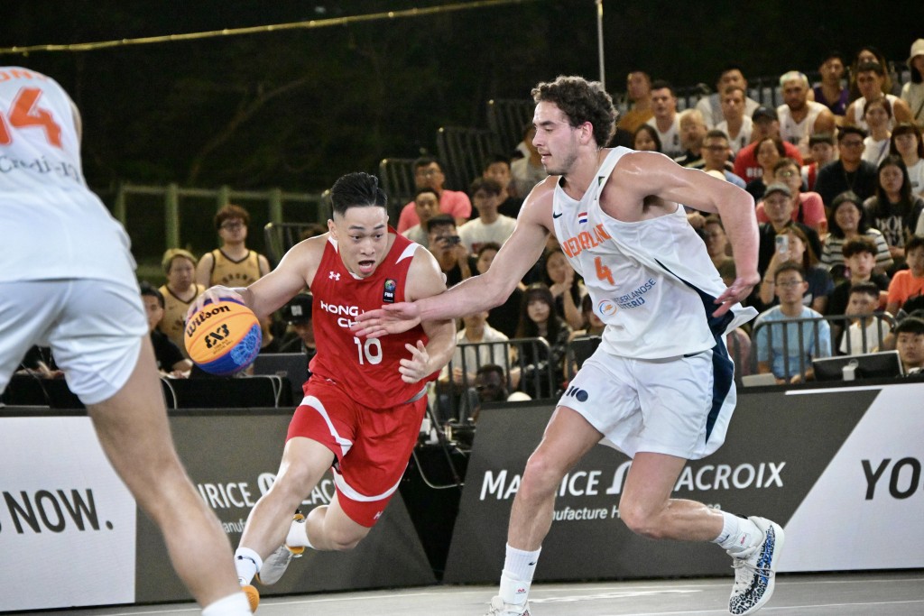   FIBA 3x3 篮球巴黎奥运资格赛，港男队挑战荷兰。 苏正谦摄