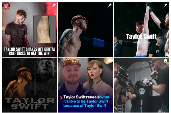 MMA新晉男選手因與美國流行音樂天后泰勒絲（Taylor Swift）同名而受到關注。 IG