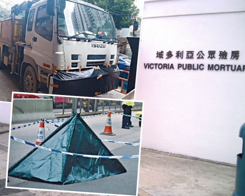 一名八旬老婦在周一(2月5日)時過馬路期間,遭一輛泥頭車撞倒。資料圖片