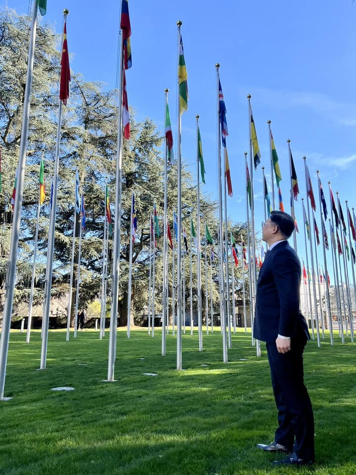 張國鈞到瑞士日內瓦出席聯合國人權理事會會議。張國鈞facebook圖片