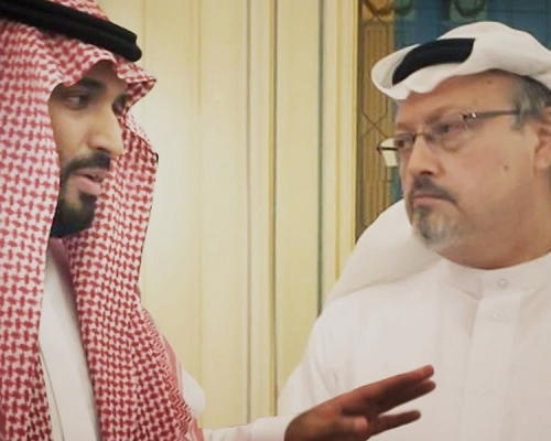 報告指沙特阿拉伯王儲穆罕默德批准殺害卡舒吉(右)。AP
