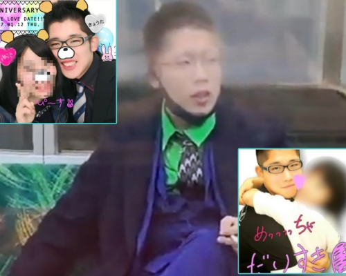 疑犯服部恭太過往的照片形象陽光善良，與女友的合影相當甜蜜，與犯案當天的冷酷判若兩人。 （網上圖片）