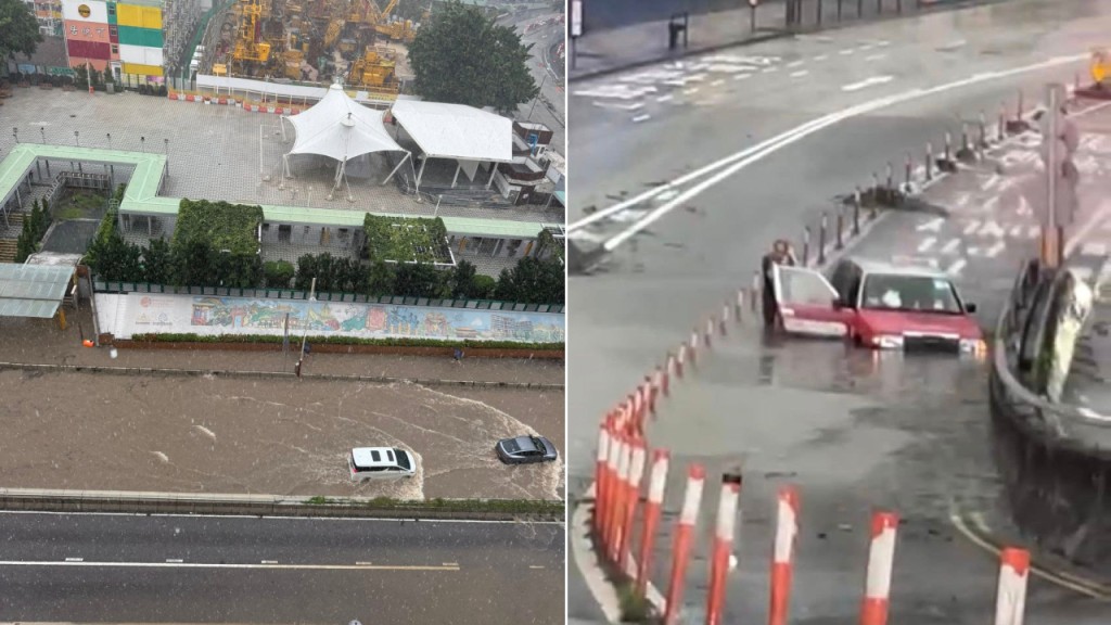 韋帕颱風｜紅雨多區水浸 黃大仙龍翔道淪澤國 清水灣道的士死火被困