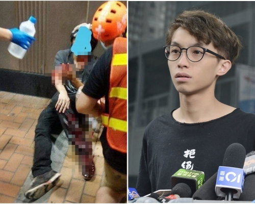 陳皓桓（右）、被斬傷的事主（左）。