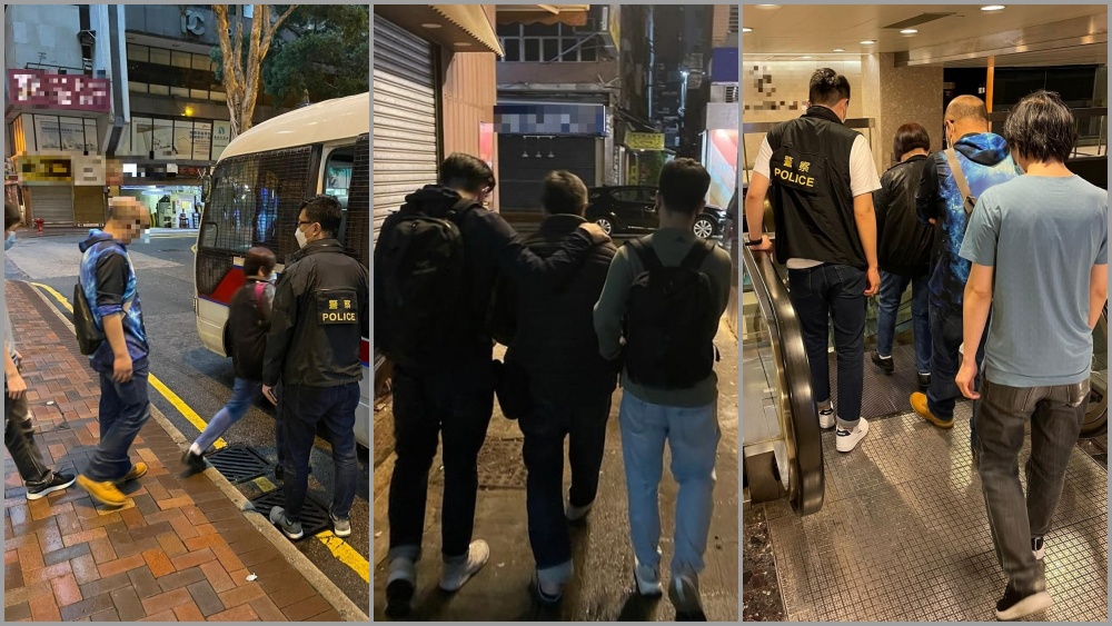 警拘多人。警方圖片