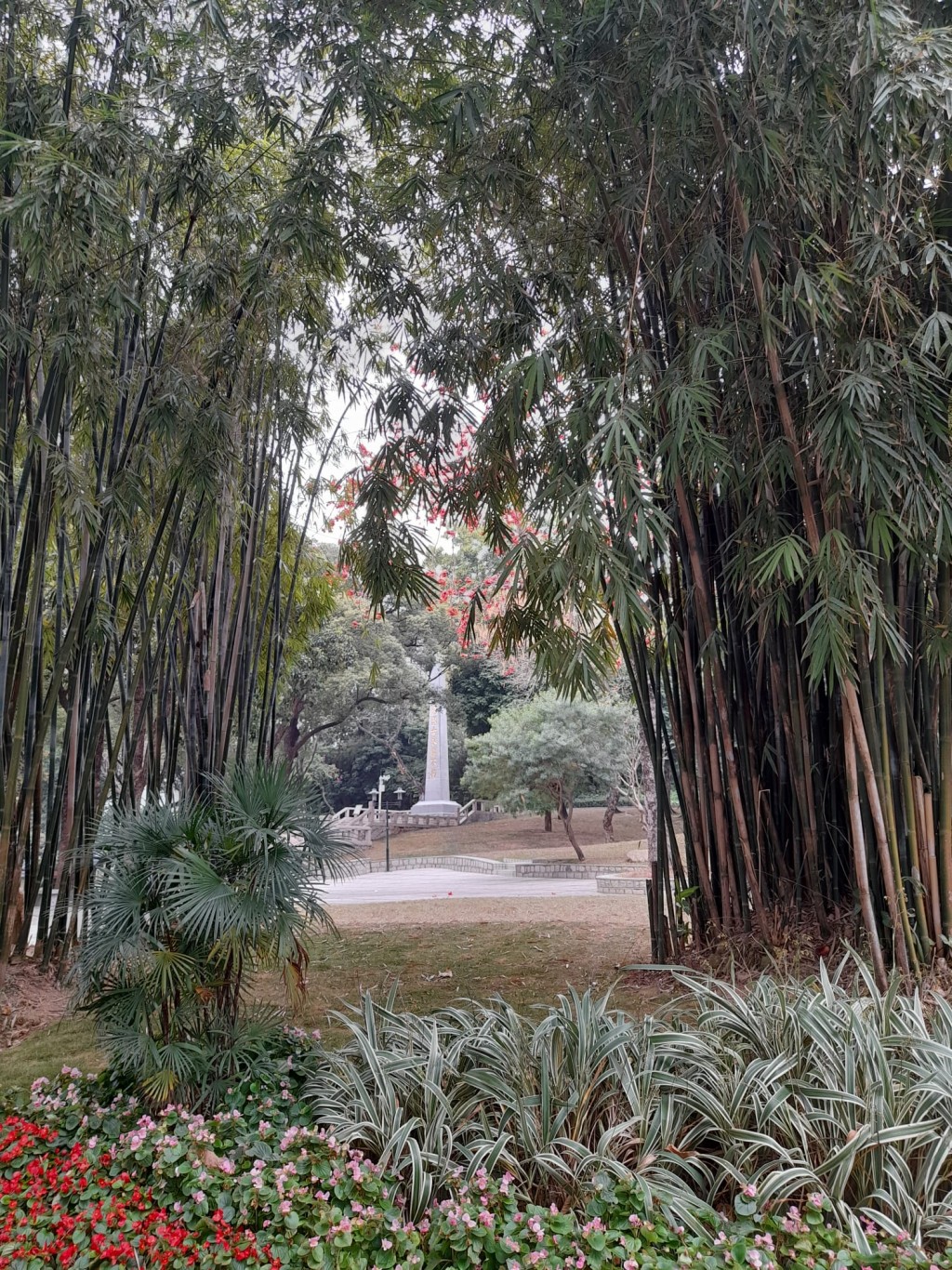 中山公园内有纪念碑。