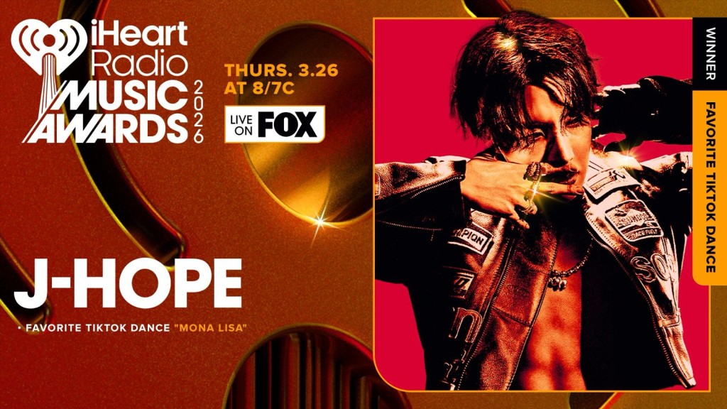 J-Hope獲頒「最喜愛TikTok舞蹈獎」。