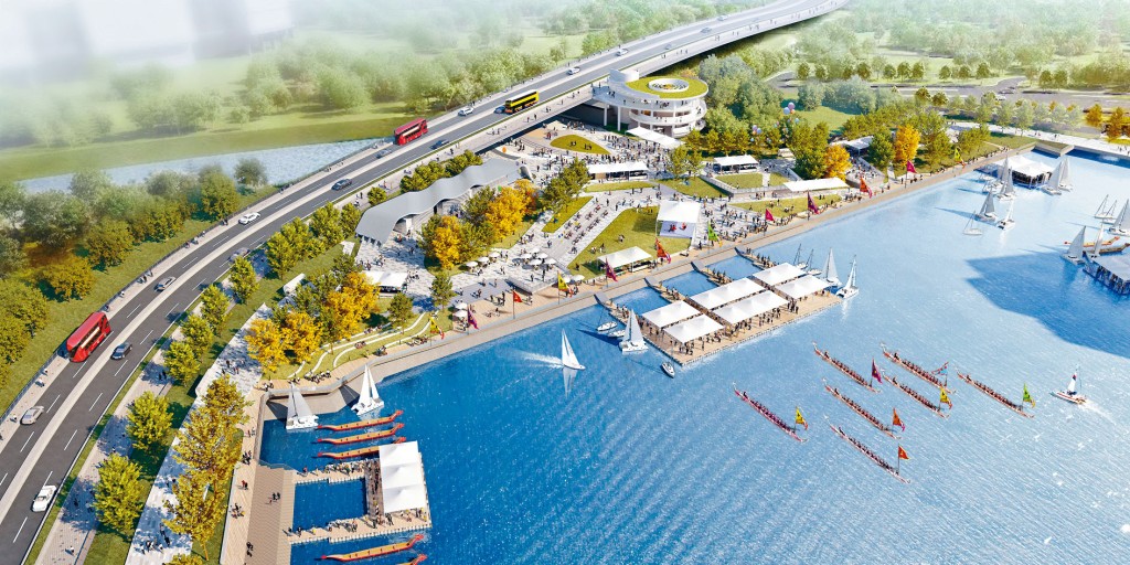 ■建議中位處啟德明渠進口道西北面的海濱長廊構想圖。