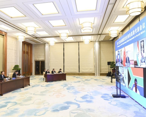 楊潔篪出席第十次金磚國家安全事務高級代表視頻會議。新華社