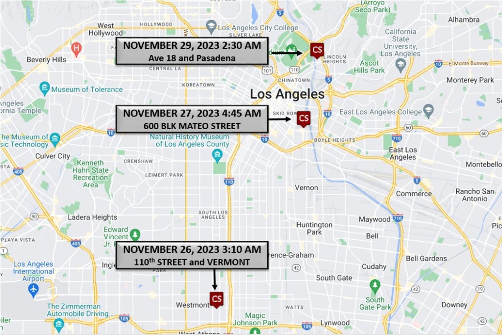 美国洛杉矶4日间发生3宗极相似的凶杀案，疑是连环杀手所为。LAPD