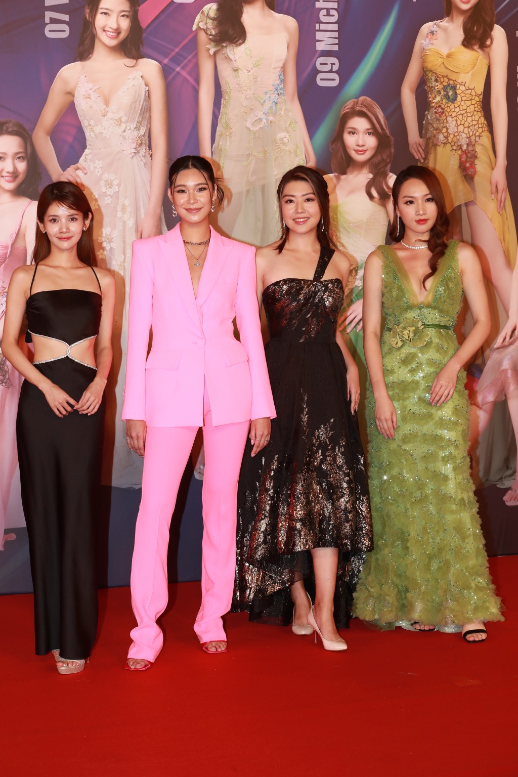 2018年香港小姐：（左起）陳熙蕊、謝采芝、廖倬竩、黃子桐