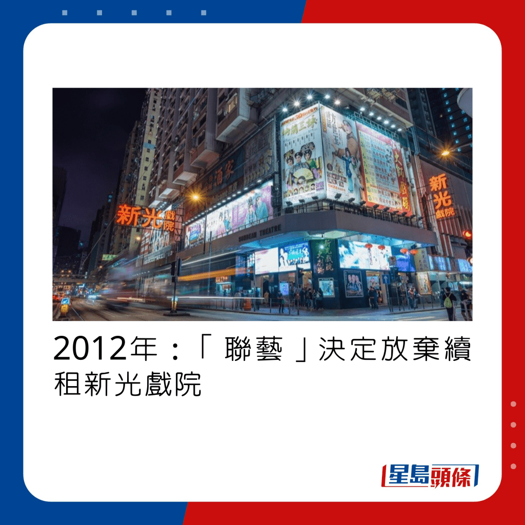 2012年：「聯藝」決定放棄續租新光戲院