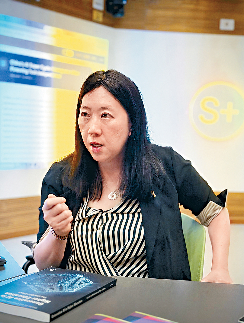 陳嘉玉指，坊間AI教學工具數量龐雜，期望建立「認證框架」，核實這些工具是否符合本港教育目標及安全標準。