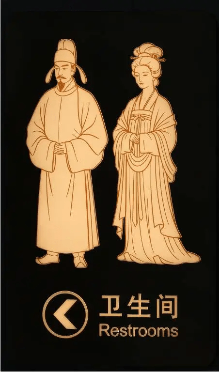西安东站“盛唐风”,厕所标示以君子淑女区分男女。 小红书 西安东站“盛唐风”,厕所标示以君子淑女区分男女。 小红书