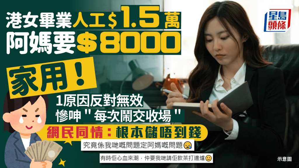港女剛畢業被要求交$8000家用 慘呻月入比兄長低+還政府貸款 與母爭論1原因反駁無效