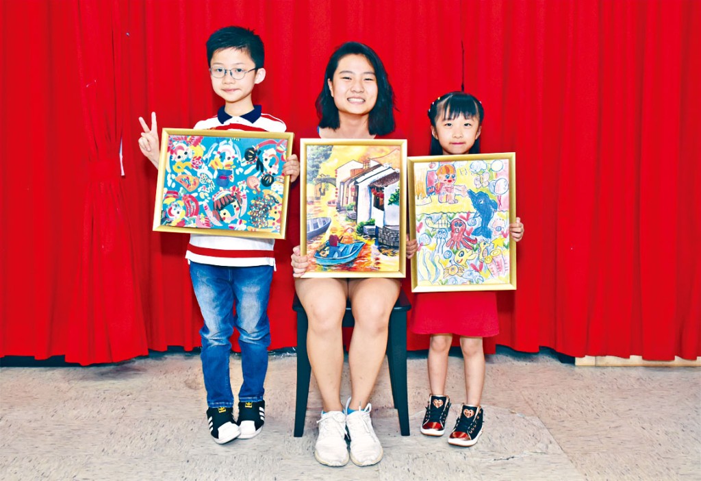 陳永治（左起）、廖雅清、孔德茹均在國際繪畫比賽獲得大獎。　