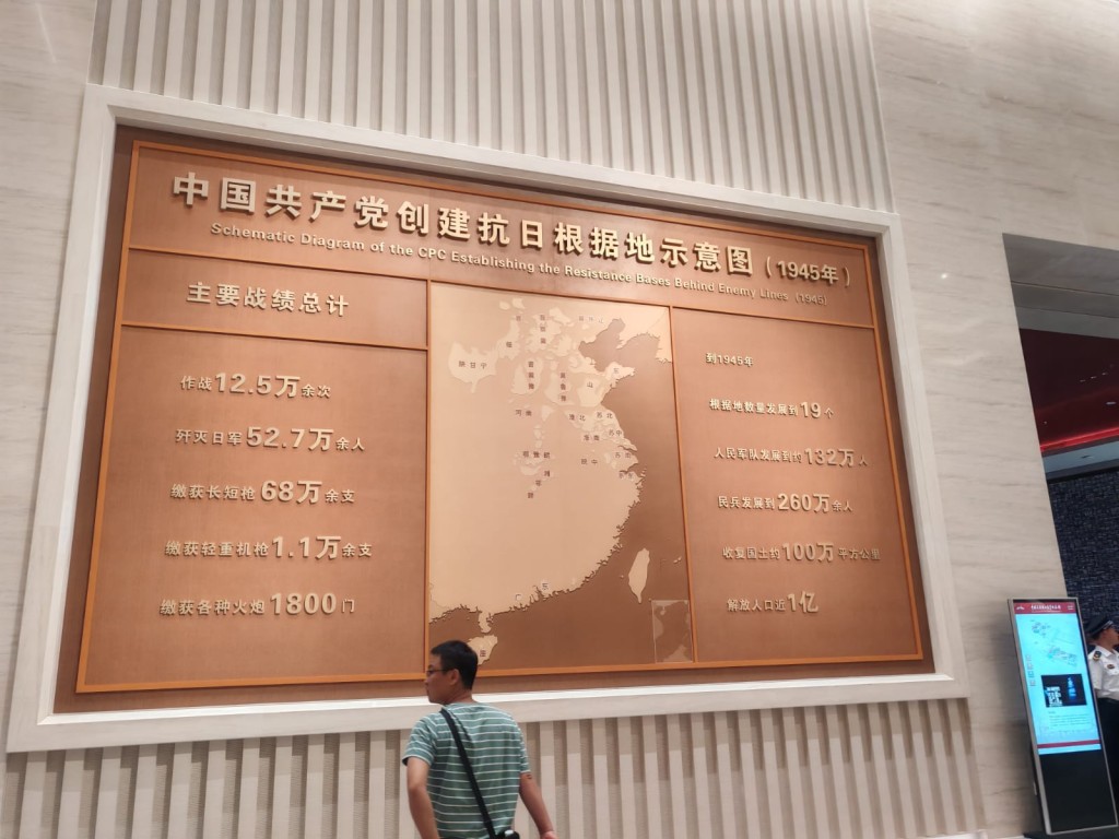 中國共產黨在抗戰中的中流砥柱作用貫穿了展覽的始終。楊浚源攝 中國共產黨在抗戰中的中流砥柱作用貫穿了展覽的始終。楊浚源攝