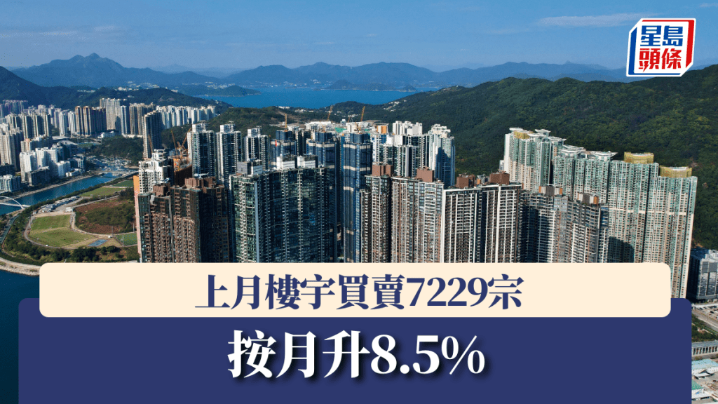 上月樓宇買賣7229宗 按月升8.5%