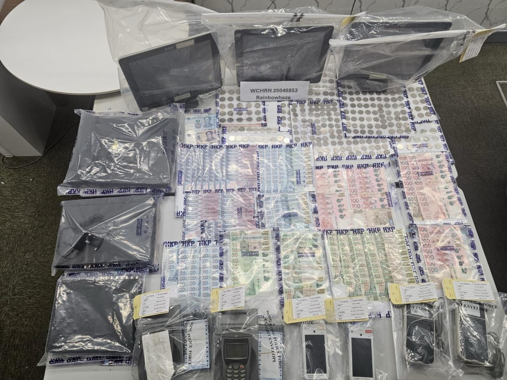 警方展示涉案證物。