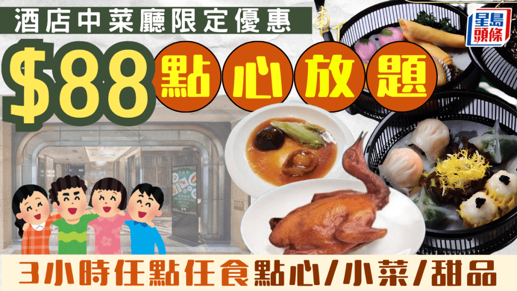 $88點心放題食足3小時！北角海逸酒店逸龍軒 午市買一送一歎鮑魚/乳鴿/點心/小菜/甜品