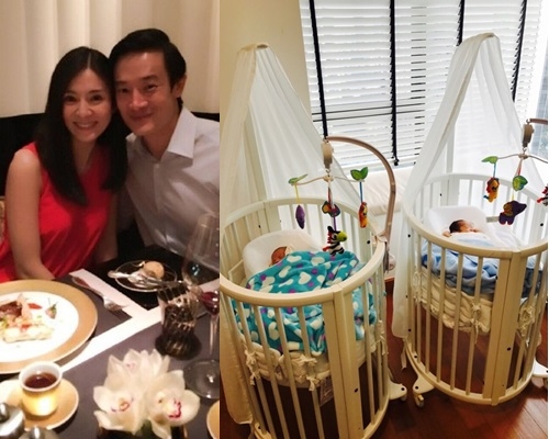 楊采妮同老公兩個囝囝一人似一個,不用爭寵。