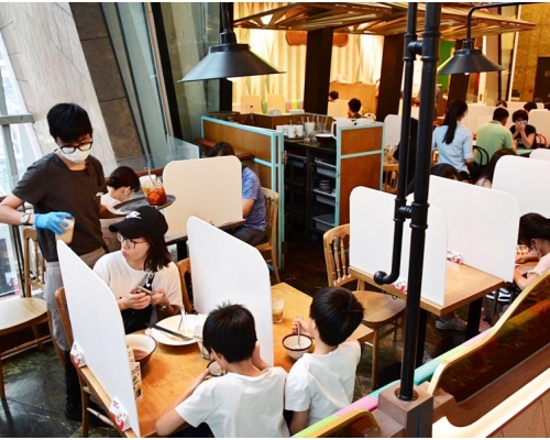疫情下食肆加強防疫措施。資料圖片