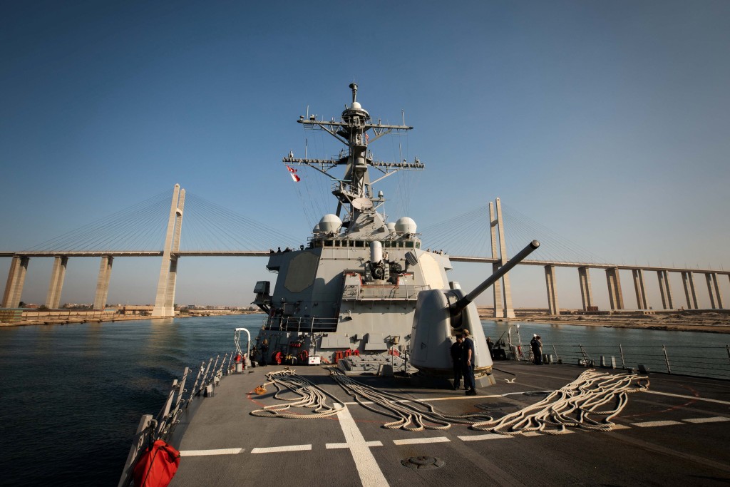 美軍驅逐艦「卡尼號」在紅海擊落3架無人機。路透社