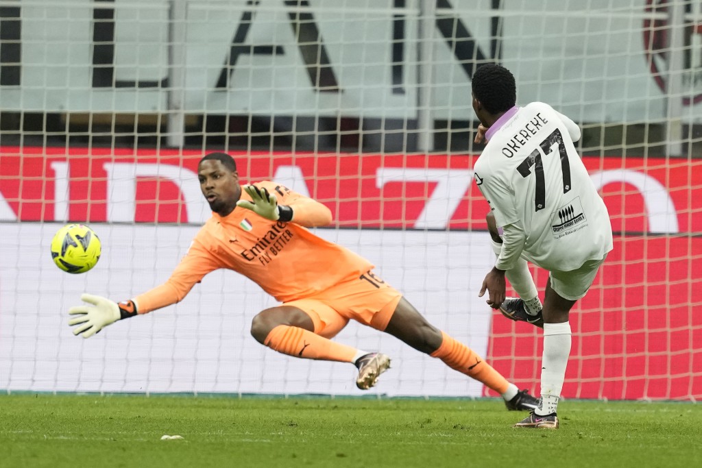 原先排第4的AC米蘭主場僅在補時階段的入球，1：1迫和幾乎篤定降班的克雷莫納。Reuters