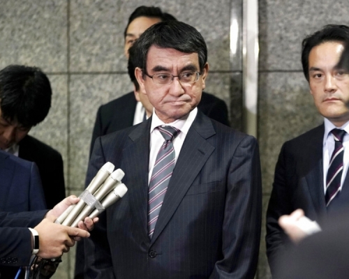 日本防衞大臣河野太郎提出日本希望成為五眼聯盟成員。 AP資料圖片