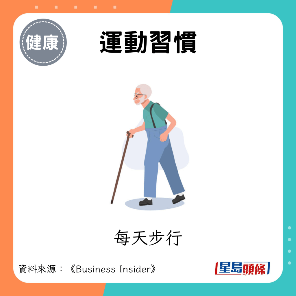 運動習慣：每天步行