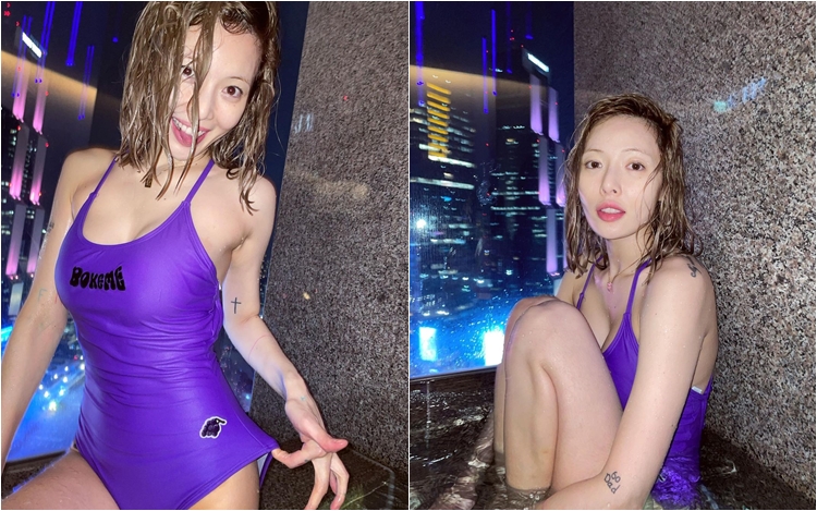 泫雅拉開泳衣,Wow!
