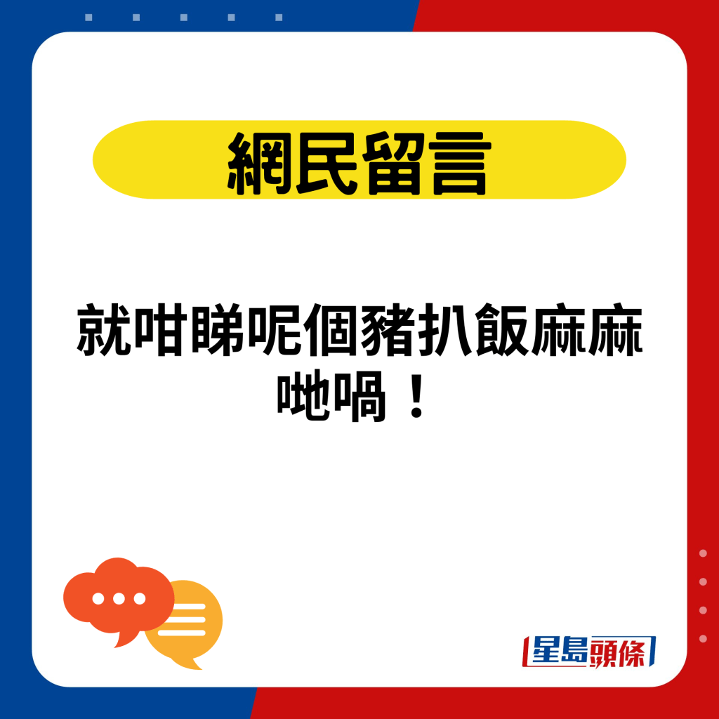 就咁睇呢個豬扒飯麻麻哋喎！