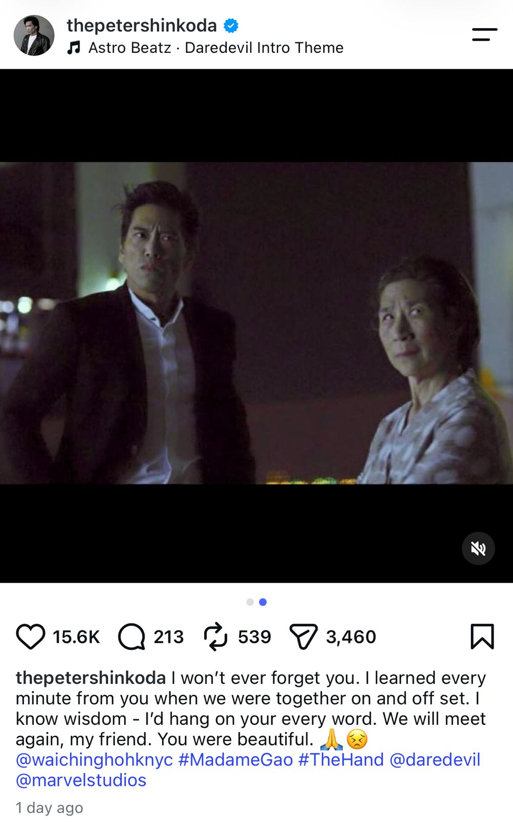 Peter Shinkoda昨公布何煒晴離世的消息,但未有透露其死因。 Peter Shinkoda昨公布何煒晴離世的消息,但未有透露其死因。
